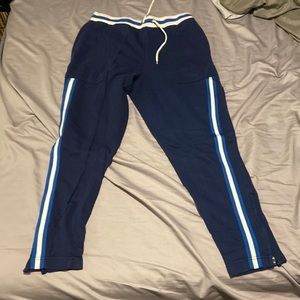 Blue sweat pants with white strip pro player